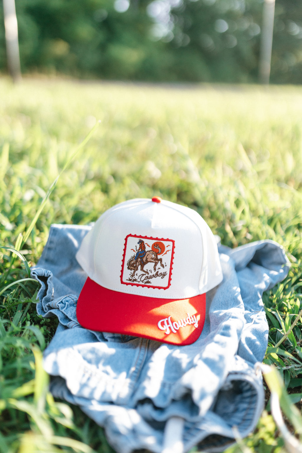 Vintage Cowboy Stamp Trucker Hat